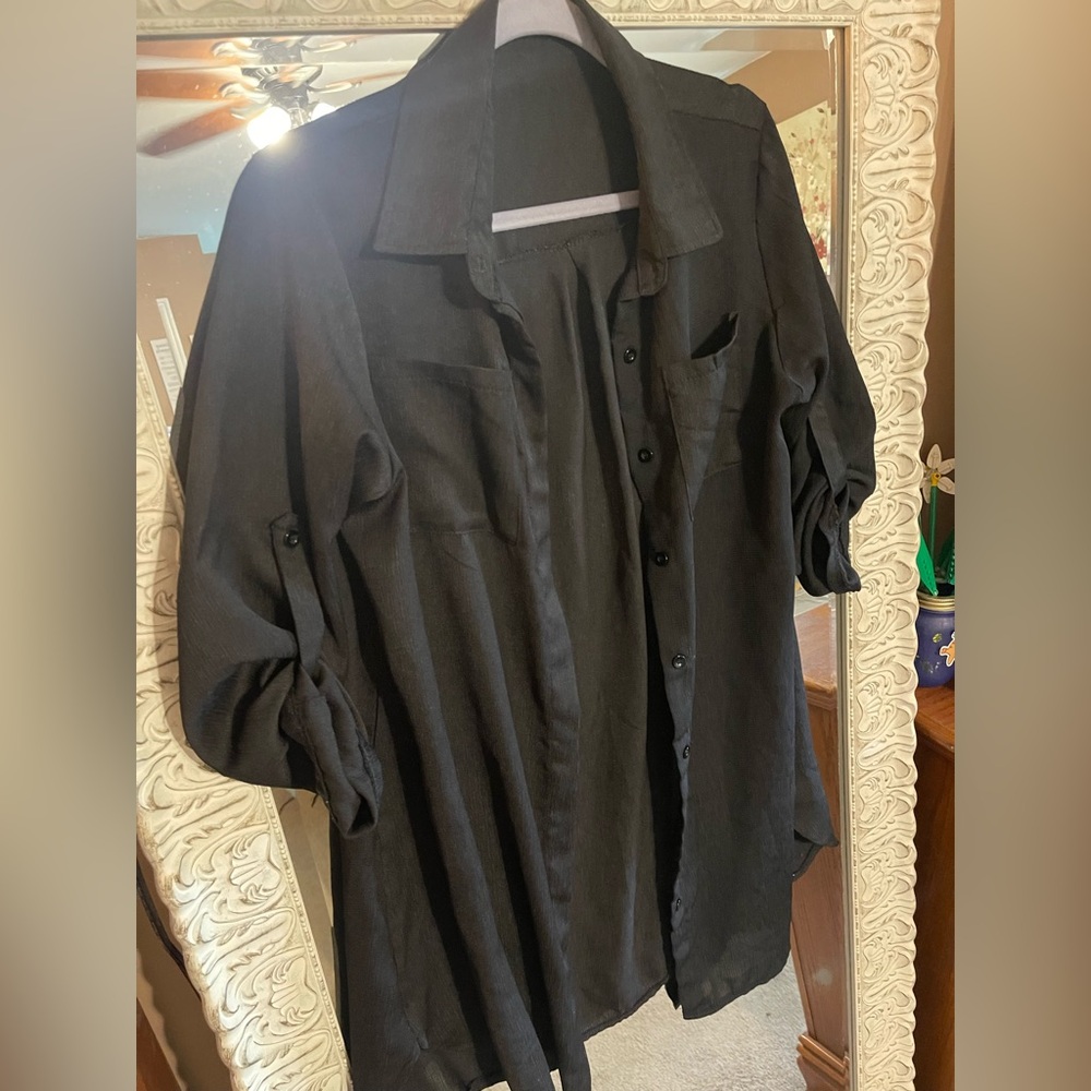 Black Button-Up Blouse